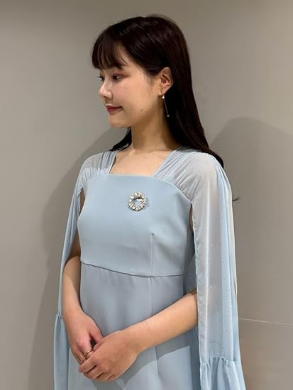 Amazon.co.jp: [セルフォード] シャイニーシフォンケープドレス